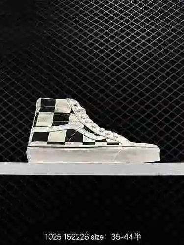 Vans Sk8 Hi im Vans Zapatos altos con cordones y cabeza redonda a cuadros, zapatos casuales de moda 