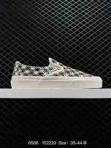 Vans Vans Official Classics Slip-On VR3 Smiling Face One Step Checkerboard Zapatos de lona impresos 