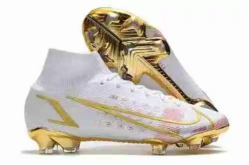 Llegó/heredado) Nike Assassin 14th Generation High Top Blanco Rosa Full Knit Waterproof FG Bota de f