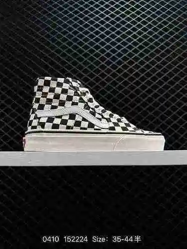 Vans SKate SK8 Hi Blanco y negro, cuadros caña alta Zapatilla de Skate profesional modelo HD2 talla 