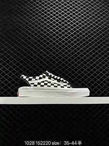 Vans Old Skool Anaheim Classic Black and White Checkerboard Pareja Zapatos de tabla casuales Artesan