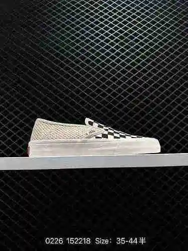 9 proceso de vulcanización MTSHY Vans/Vans Vans oficial negro damero raya lateral letra Zapato bajo 
