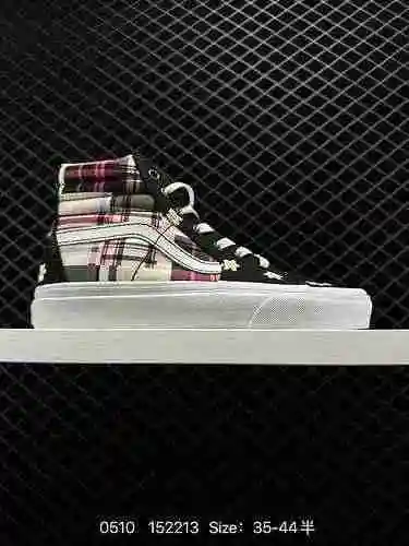 650000 Vans Authentic Plaid Bordado Small Daisy Black Plaid Splice Low Top Casual Board Shoe VNA5KRD