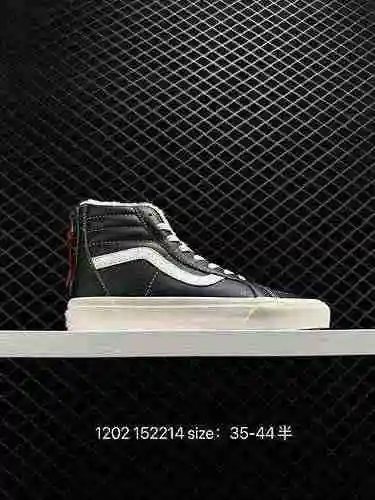7 Vans Zapatos coreanos clásicos de cuero con cremallera de felpa negra para hombres y mujeres Tamañ