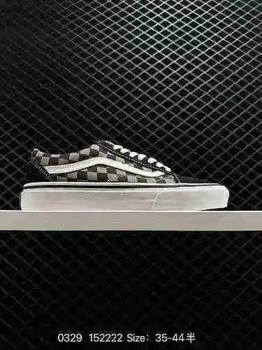 Vans Old Skool Classic Black Grey Checkerboard Proceso: Vulcanización: (Peso:, Etiqueta verdadera, S