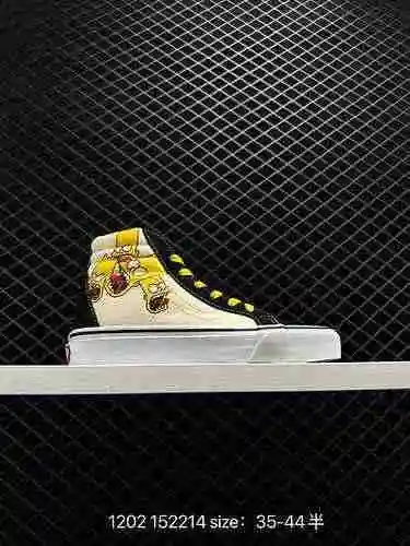 7 Vans Popular personaje de dibujos animados Simpson Zapatos de lona de corte alto para hombres y mu