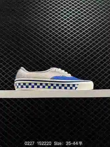 Primavera y verano nuevas VANS checkerboard vault OG Authentic LX zapatos de lona gris azul zapatos 