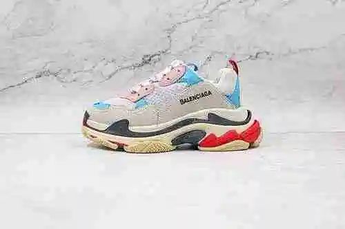 D30 | Lanzamiento de tienda de soporte Versión OK de Balenciaga Primera Generación Blanco Azul Rosa 