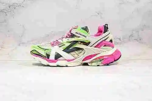 F30 | Soporte Balenciaga 4ta Generación 4.0 Blanco Verde Rosa Balenciaga Track 4.0 Balenciaga 4ta Ge