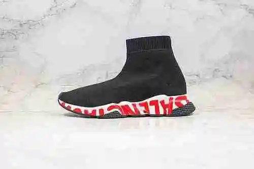 C10 | Soporte nivel de tienda negro rojo Balenciaga carta calcetines zapatos/balenciaga Sneaker Tess