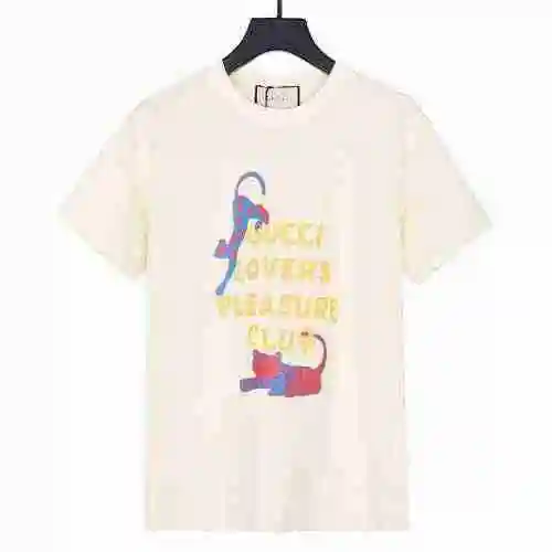 GUCCI Gucci 23ss New Money Leopardo Letra dorada con estampado de manga corta