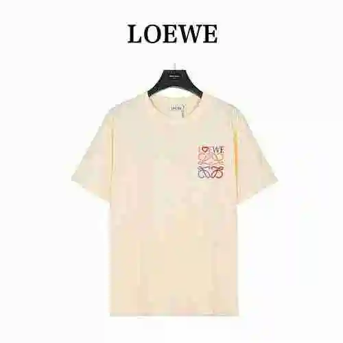 Loewe/Loewe 23ss Camiseta de manga corta con estampado de espuma y logo colorido