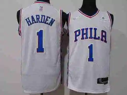 76ers 1st Harden 75th Anniversary White