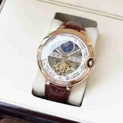 Reloj Cartier para hombre combinado con movimiento mecánico original completamente automático Caja d
