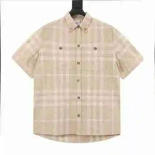 Camisa BBR de manga corta a cuadros con doble bolsillo