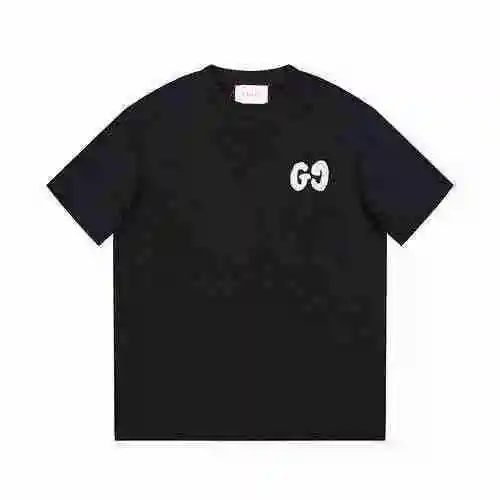 GUCCI Gucci 23ss Verano Nueva letra de caligrafía dibujada a mano Doble G Manga corta