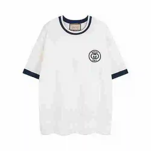 Gucci Gucci 23ss Última camiseta bordada con logo de verano