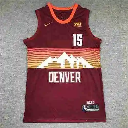 Nuggets 15 Nikolai Yokic City Edition Snow Mountain Rojo