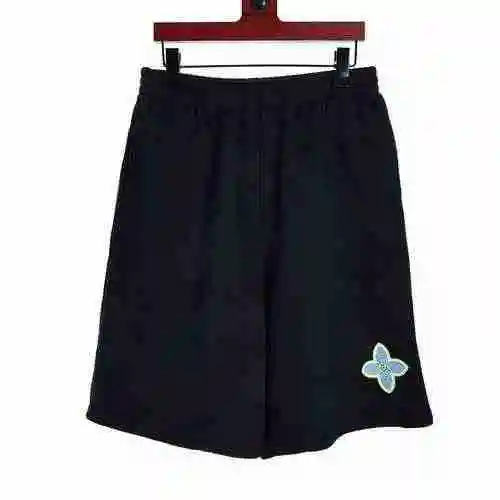 Shorts con bordado de flores cruzadas