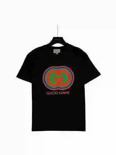 Gucci/Gucci Primavera/Verano Nueva 23ss Letra Doble G Patrón Impreso Cuello redondo Camiseta de mang