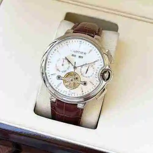 Reloj Cartier para hombre combinado con movimiento mecánico original completamente automático Caja d