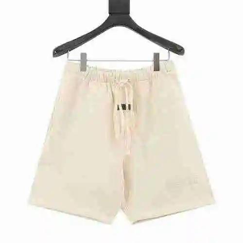 FEAR OF GOD DOUBLE LINE ESSENTIALS Temporada 8 Pantalones cortos deportivos sueltos con letras floca