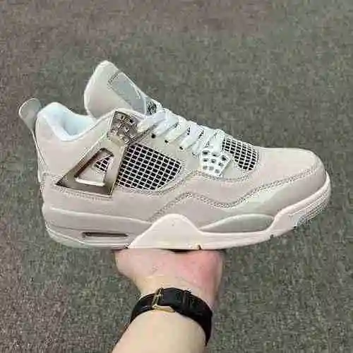 Air Jordan 4 Retro" Frozen Moments" Galvanizado Plata AJ4 Jordan Dan 4th Generation AJ4 Jo