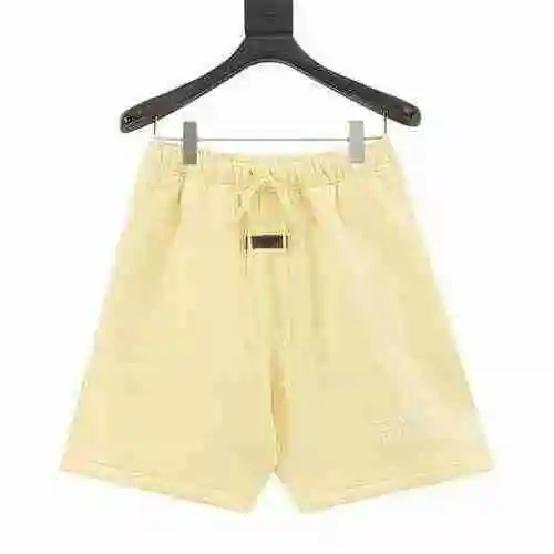 FEAR OF GOD DOUBLE LINE ESSENTIALS Temporada 8 Pantalones cortos deportivos sueltos con letras floca