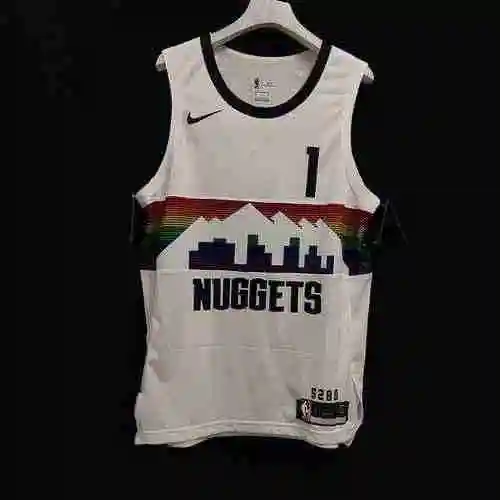 AU Player Edition Nuggets 1 Porter City White Rainbow Custom Embroidered Jersey