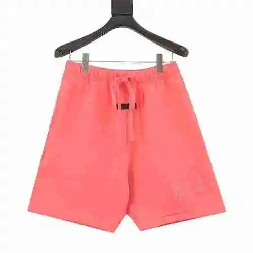 FEAR OF GOD DOUBLE LINE ESSENTIALS Temporada 8 Pantalones cortos deportivos sueltos con letras floca