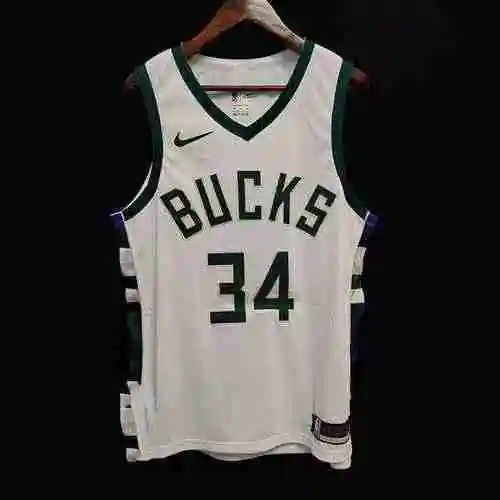 AU Player Edition Buck 34 Letter Brother Regular White Embroidered Basketball Jersey