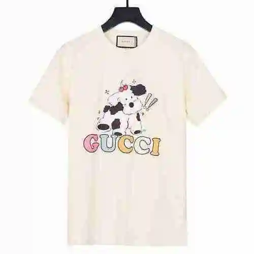 Gucci Gucci Patrón Perro Letra Colorida Logo Impreso Manga Corta</span>