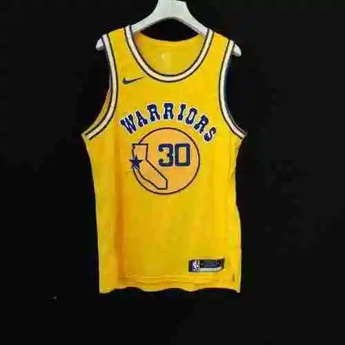 AU Player Edition Warrior 30 Curry 11 Thompson 22 Wiggins 33 Wiseman Vintage Yellow Socks Embroidery