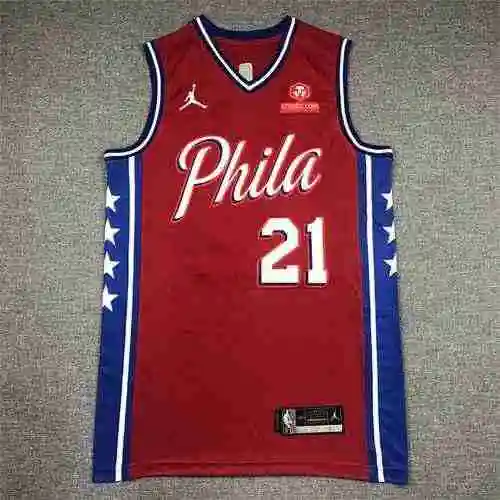 76ers 21 Enbid Rojo 75 Aniversario Jordan Etiqueta Diamante