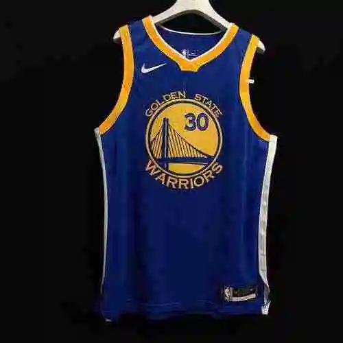 AU Player Edition 16-19 Season Warriors 30 Curry 35 Durant Blue Embroidery Personalized Customizatio