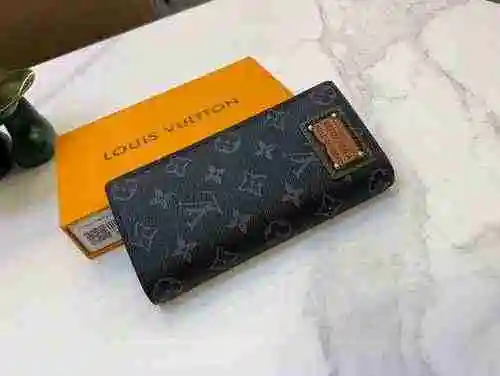 Cartera exclusiva masculina con clip largo hecha de material de lona importado, bolsa de regalo de e