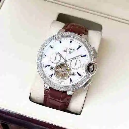 Reloj Cartier para hombre combinado con movimiento mecánico original completamente automático Caja d