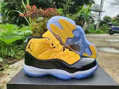 AIR Jordan 11 nueva combinación de colores amarillo negro y blanco 40-47