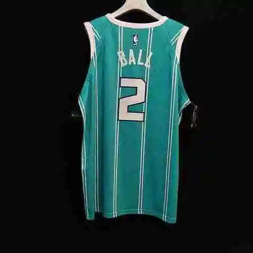 AU Player Edition 20-21 Hornets 2 Ball 20 Howard Light Green Stripe Jersey Customizable