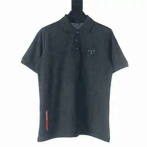 Prada Camisa POLO de manga corta con triángulo y logo en el dobladillo Prada PRD 23</span>