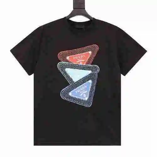 Prada/Prada 23ss Manga corta con estampado triangular apilado