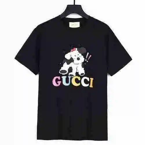 Gucci Gucci Patrón Perro Letra Colorida Logo Impreso Manga Corta</span>