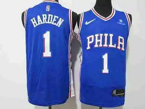 76ers 1st Harden 75th Anniversary Blue