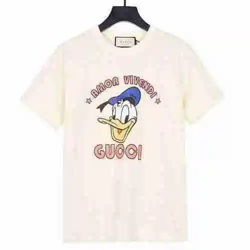 GUCCI Gucci Co marca Disney Donald Duck Impreso Manga corta Mostrador Nuevo estilo