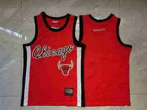 Camiseta sin mangas roja con letras de Chicago de los Bulls Jordan