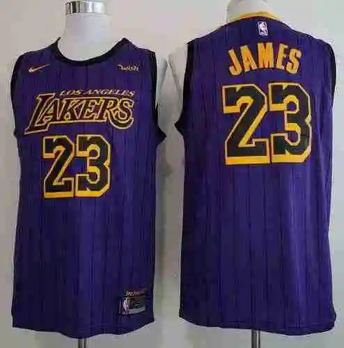Camiseta Lakers 23 James Rayas Púrpura Temporada 17-18 City Edition