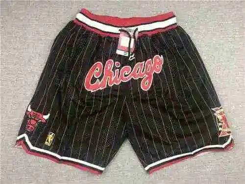 Pantalones de bolsillo Bull 10th Anniversary pantalones de baloncesto a rayas rojas y negras