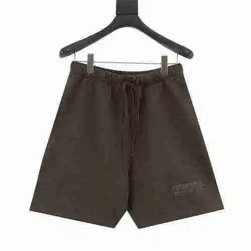 FEAR OF GOD DOUBLE LINE ESSENTIALS Temporada 8 Pantalones cortos deportivos sueltos con letras floca