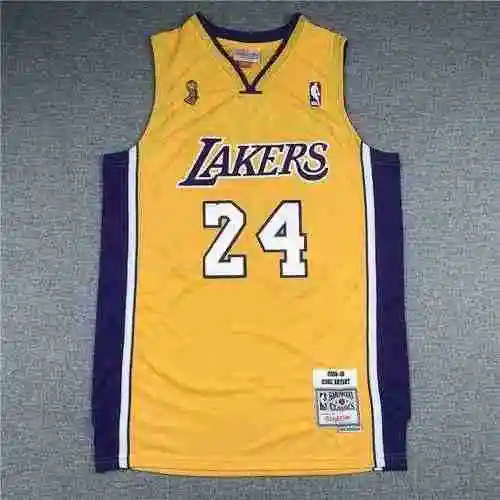 Lakers 24 Kobe Liga de Campeones Retro Amarillo