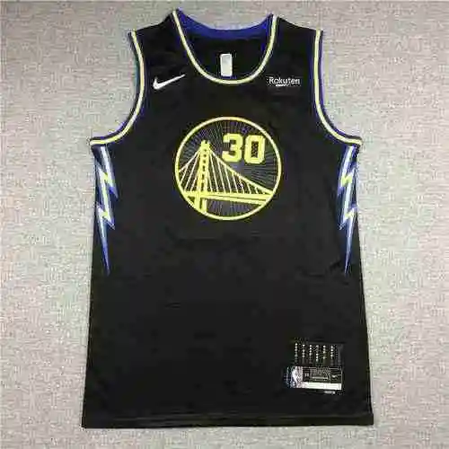 Warriors 30 Curry 22 Season City Edition Logotipo de diamante negro del 75 aniversario